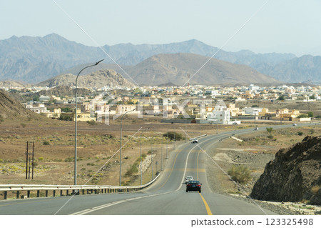 A view of a town in the desert in Oman A view of a town in the desert in Oman 123325498