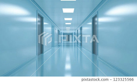 clean modern hospital corridor 123325566