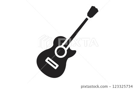 Simple acoustic guitar icon illustration 123325734