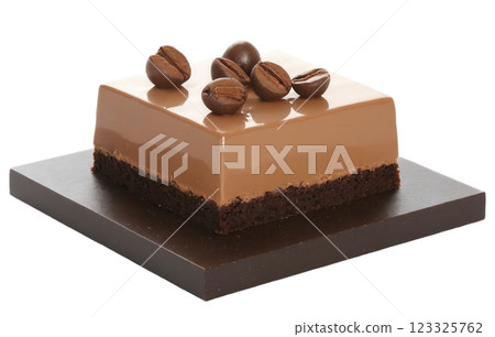 Mocha mousse brownies with a fudgy, rich chocolate base and a smooth layer of mocha mousse on top. The brownies 123325762