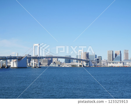 Rainbow Bridge seen from the seaside Rainbow Bridge seen from the seaside 123325913