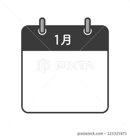 Simple January calendar icon - Illustration material for New Year's and New Year's images and monthly events 123325971