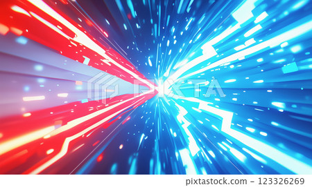 "Comparative red and blue energy background" 123326269