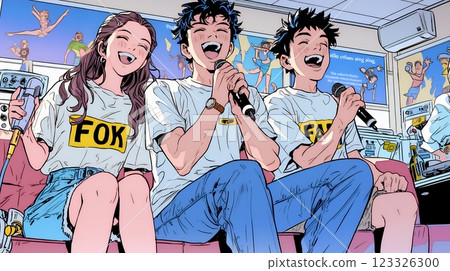 年輕人享受卡拉 OK 年輕人享受卡拉 OK 123326300