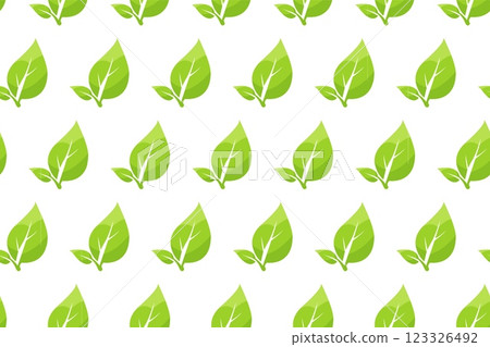 Seamless green leaf pattern with vibrant illustrations on a clean white background suitable for various design projects Seamless green leaf pattern with vibrant illustrations on a clean white background suitable for various design projects 123326492