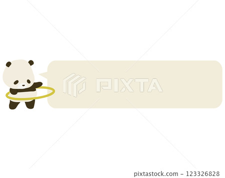 熊貓在玩呼拉圈。帶有對話泡泡 123326828
