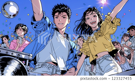 Young people dancing in a club Young people dancing in a club 123327455