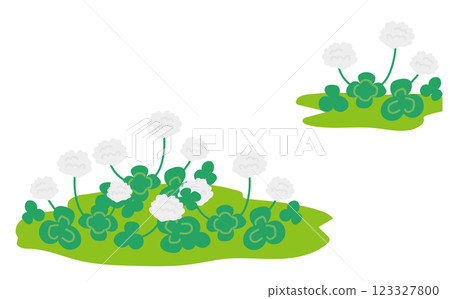 白三葉草背景插圖素材 白三葉草背景插圖素材 123327800