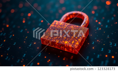 Digital security lock with glowing elements on binary code background representing cybersecurity challenges and solutions Digital security lock with glowing elements on binary code background representing cybersecurity challenges and solutions 123328173