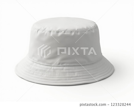 Stylish white bucket hat perfect for sunny days and outdoor adventures Stylish white bucket hat perfect for sunny days and outdoor adventures 123328244