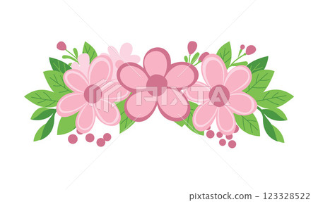 Beautiful Romantic Pink Floral Flower Crown Arrangements Decoration 123328522