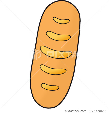The illustration of a french baguette 123328656