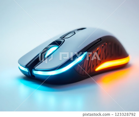 Wireless gaming mouse with customizable lighting effects designed for performance and comfort 123328792