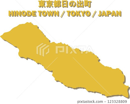Tokyo Hinode Town Vector Illustration Map - Japan Map - 123328809
