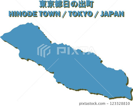 Tokyo Hinode Town Vector Illustration Map - Japan Map - Tokyo Hinode Town Vector Illustration Map - Japan Map - 123328810