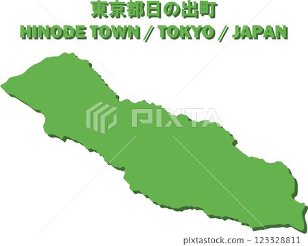 Tokyo Hinode Town Vector Illustration Map - Japan Map - 123328811