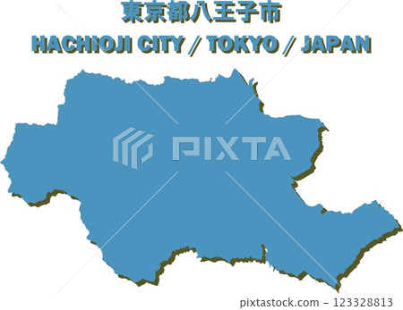 Hachioji city, Tokyo vector illustration map - Japan map - Hachioji city, Tokyo vector illustration map - Japan map - 123328813