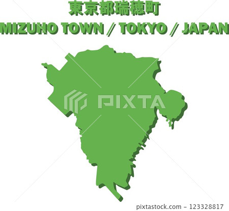 東京瑞穗鎮向量插圖地圖 - 日本地圖 - 東京瑞穗鎮向量插圖地圖 - 日本地圖 - 123328817