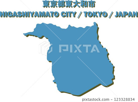 Vector illustration map of Higashiyamato city, Tokyo - Map of Japan - 123328834