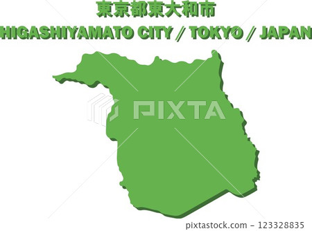 Vector illustration map of Higashiyamato city, Tokyo - Map of Japan - 123328835