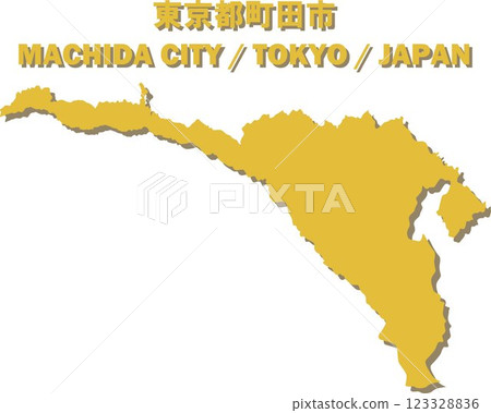 Vector illustration map of Machida city, Tokyo - Map of Japan - 123328836