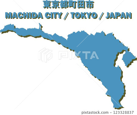 Vector illustration map of Machida city, Tokyo - Map of Japan - 123328837