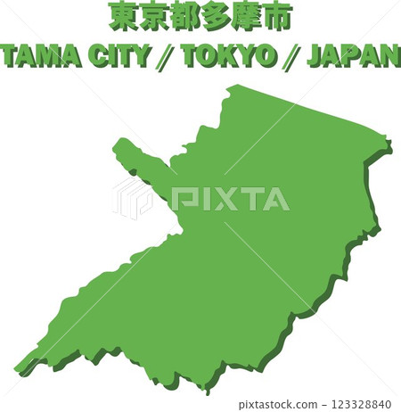 Vector illustration map of Tama city, Tokyo - Map of Japan - 123328840