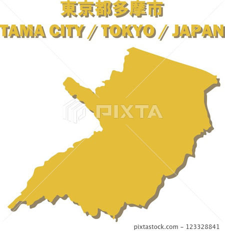 Vector illustration map of Tama city, Tokyo - Map of Japan - 123328841