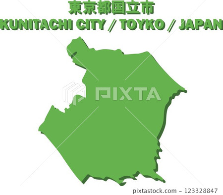 Tokyo Kunitachi city vector illustration map - Japan map - 123328847