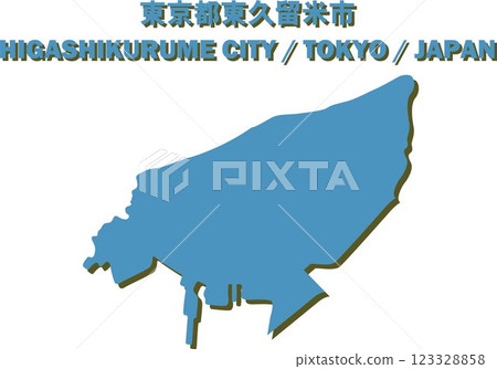 Vector illustration map of Higashikurume, Tokyo - Map of Japan - Vector illustration map of Higashikurume, Tokyo - Map of Japan - 123328858