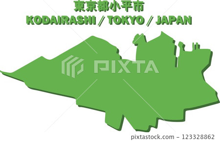 Vector illustration map of Kodaira city, Tokyo - Map of Japan - 123328862