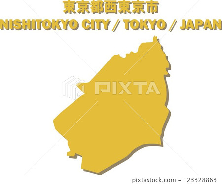 Tokyo Nishitokyo City Vector Illustration Map - Japan Map - Tokyo Nishitokyo City Vector Illustration Map - Japan Map - 123328863