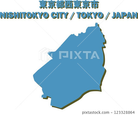 Tokyo Nishitokyo City Vector Illustration Map - Japan Map - Tokyo Nishitokyo City Vector Illustration Map - Japan Map - 123328864