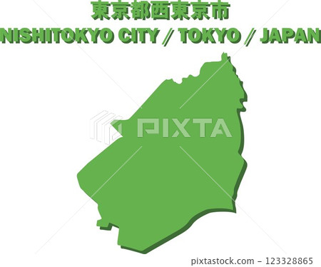 Tokyo Nishitokyo City Vector Illustration Map - Japan Map - 123328865