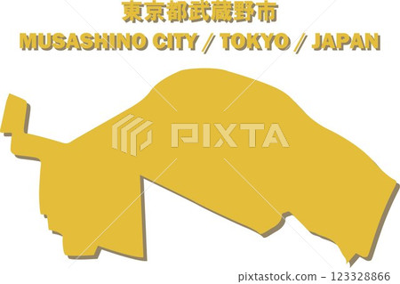 Tokyo Musashino City Vector Illustration Map - Japan Map - 123328866