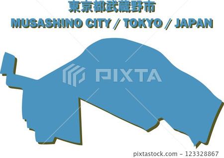 Tokyo Musashino City Vector Illustration Map - Japan Map - 123328867