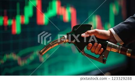 Fuel pricing and market analysis during financial trading session with focus on energy sector 123329288