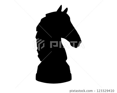 西洋棋騎士剪影（馬剪影） 123329410