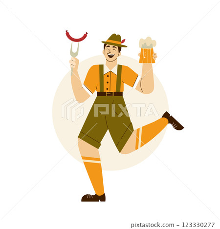 Oktoberfest Man in Costume with Beer Oktoberfest Man in Costume with Beer 123330277