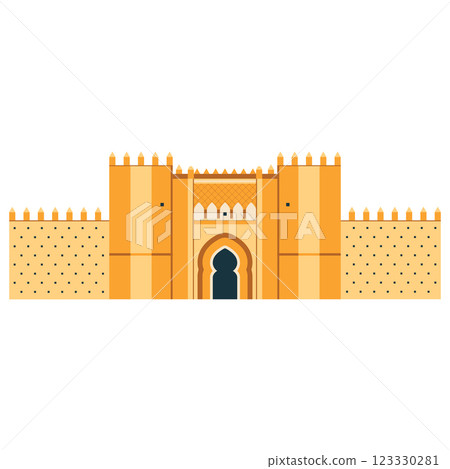 Kasbah of the Udayas fort in Morocco 123330281