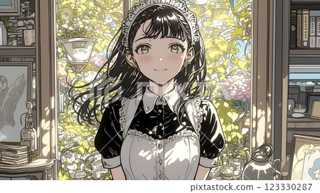 年輕女子扮成女僕 123330287