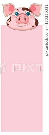 Cute Pig Bookmark Illustration Cute Pig Bookmark Illustration 123330331