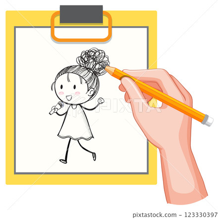 Creative Doodle on Clipboard Creative Doodle on Clipboard 123330397