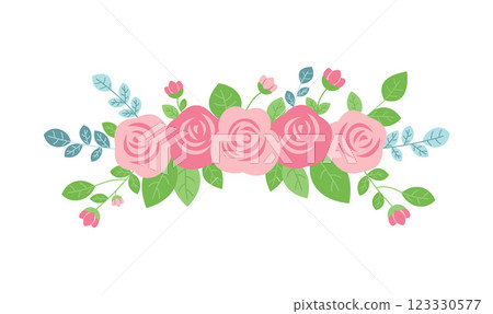 Beautiful Girly Romantic Pink Rose Flower Floral Crown Arrangement Decoration Beautiful Girly Romantic Pink Rose Flower Floral Crown Arrangement Decoration 123330577