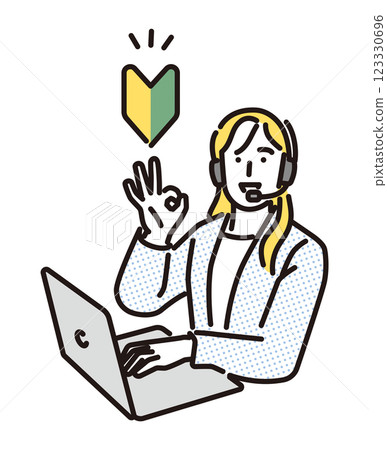 一位女性操作員發出訊號表示初學者沒問題 一位女性操作員發出訊號表示初學者沒問題 123330696