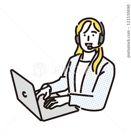 簡單說明一位面帶微笑的女操作員 簡單說明一位面帶微笑的女操作員 123330698