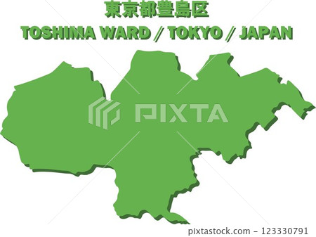 Map of Japan - Tokyo Toshima ward vector illustration map Map of Japan - Tokyo Toshima ward vector illustration map 123330791