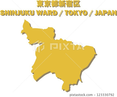Map of Japan - Tokyo Shinjuku Ward Vector Illustration Map Map of Japan - Tokyo Shinjuku Ward Vector Illustration Map 123330792