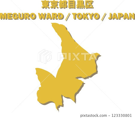 Map of Japan - Tokyo Meguro ward vector illustration map 123330801