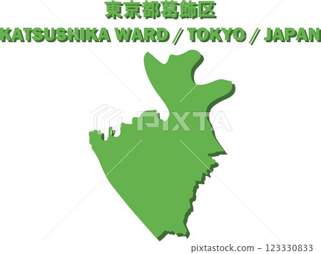 Map of Japan - Tokyo Katsushika ward vector illustration map Map of Japan - Tokyo Katsushika ward vector illustration map 123330833